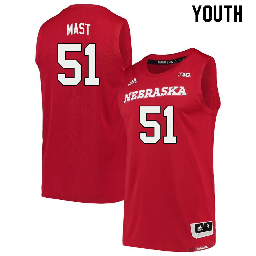Youth #51 Rienk Mast Nebraska Cornhuskers College Basketball Jerseys Stitched Sale-Scarlet
